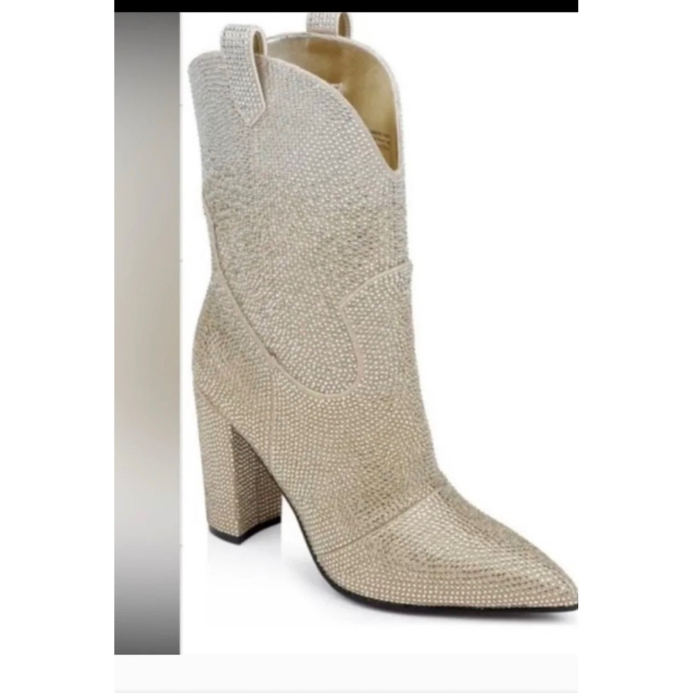 Daniel Diamond Rhinestone Ombre Cowboy Boots Gold Silver Crystal Western 8.5 - Picture 3 of 9